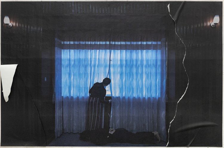 Trails of Absence. Material: Wallpaper Installation. Size: 305x 198 cm